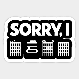 Sorry I DGAF Funny guitar chords hidden message | Funny guitar Sticker